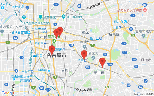 昭和区の保険相談窓口のマップ